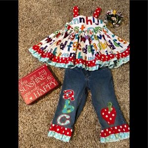 EUC-custom boutique back to school set